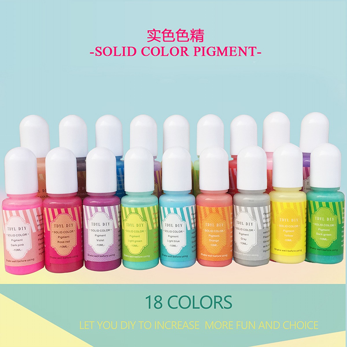 SOLID COLOR PIGMENT 18 Solid Colors Resin Pigment for DIY Handmade and Crafts Jewelry