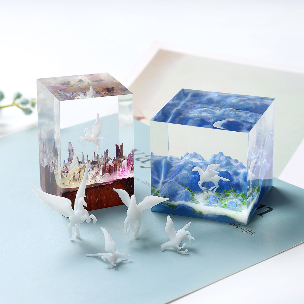 DIY Crystal Drop Decoration Star Sky Made Landscape Pegasus Filling Accessories 3D Three Dimensional Tianma Model