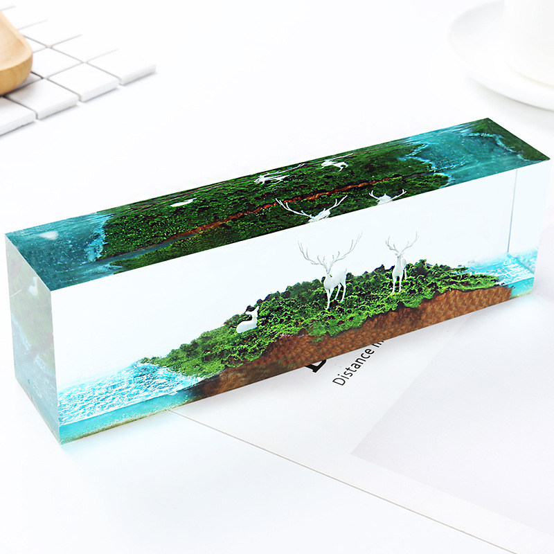 3diy Three Dimensional Forest Micro Landscape Accessories Crystal Drop Glue Filling Ornament Elk Xianwo Deer Model