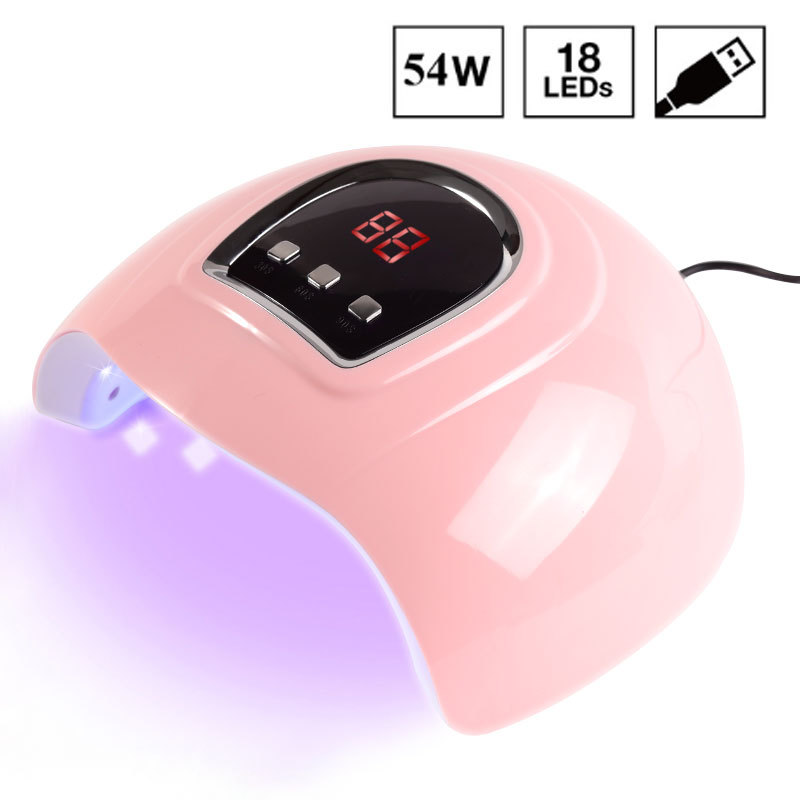 54W Large Space Double Light Source UV Manicure Lamp Sun Nail Lamp Pink LED Light Therapy Machine