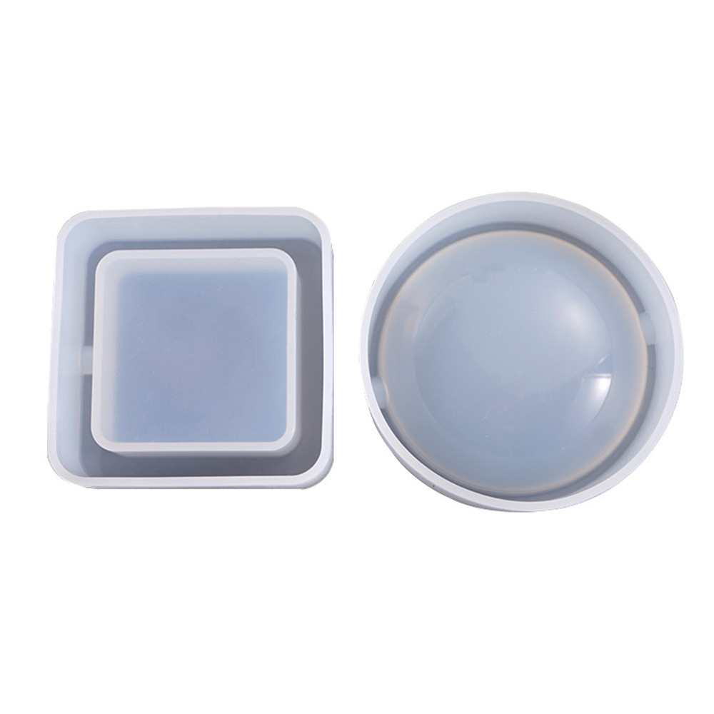 DIY Crystal Gel Drop Silicone Mold Ashtray Love Diamond Face Round Square Hand Mirror Dispensing Mold 20012