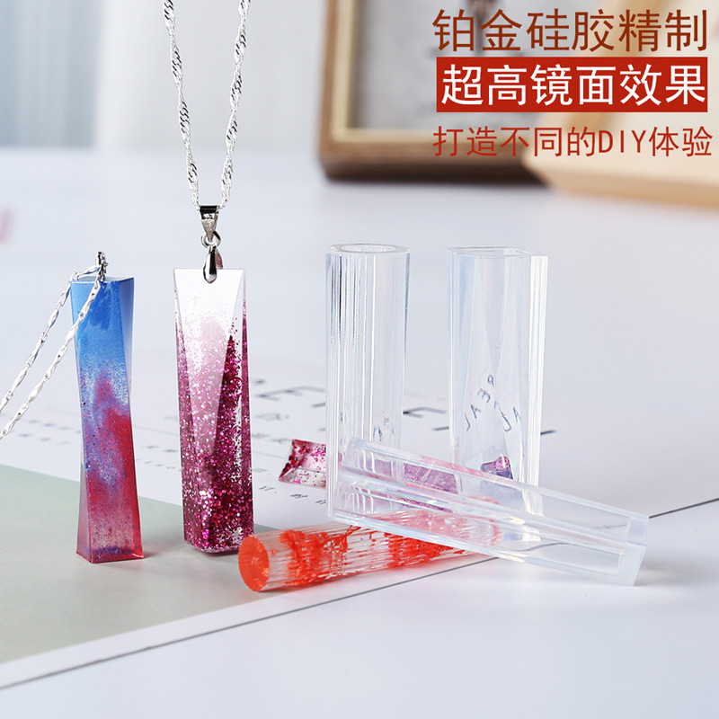 Crystal Drop Mold DIY Handmade Jewelry Long Lanugo Pendant Silicone Liquid Mirror Mold