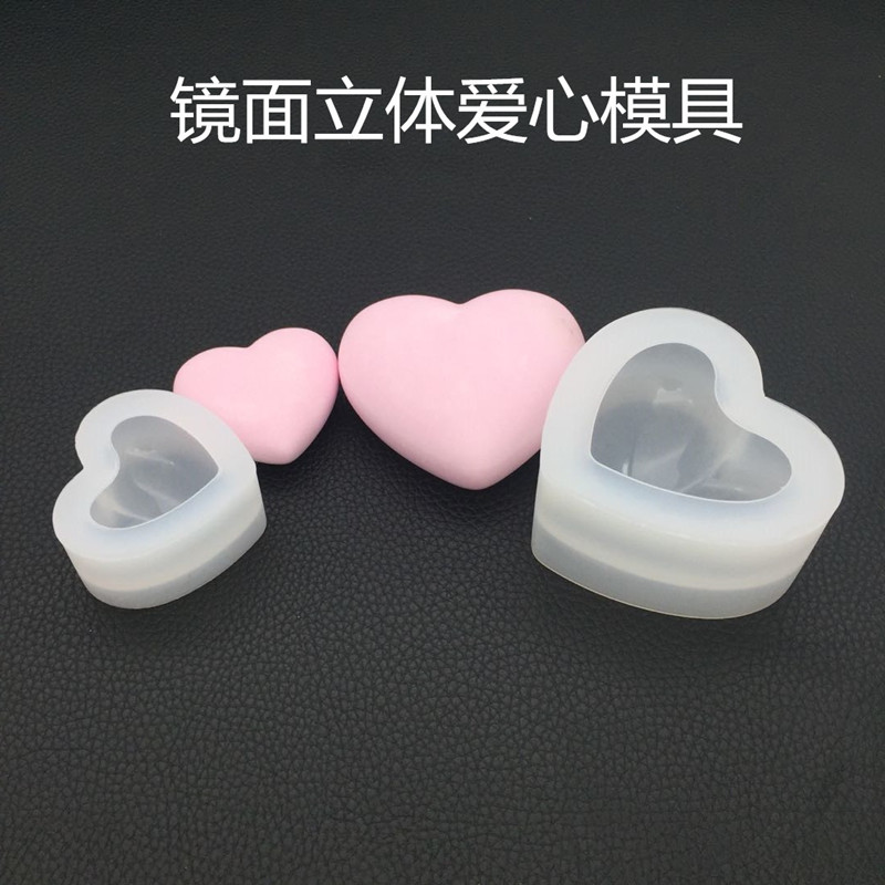 DIY Crystal Drop Glue 3D Mirror Heart Size Silicone Mold Aromatherapy Gypsum Expansion Hand Soft Ornament