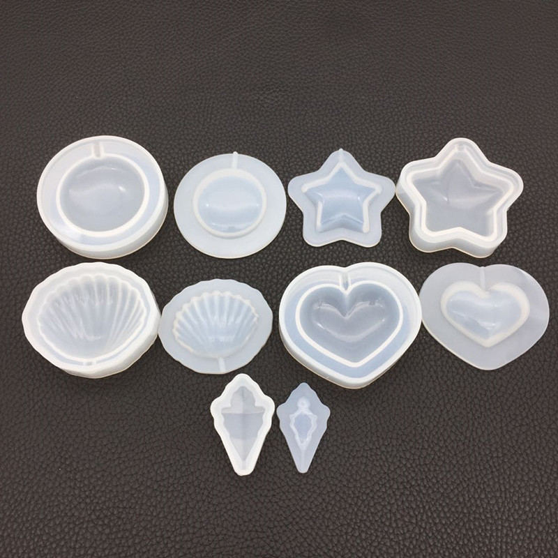 DIY Drop Glue Quicksand Silica Gel Mold Love Five Pointed Star Shell Round Silica Gel Mold Mobile Phone Shell Mold Hand Made