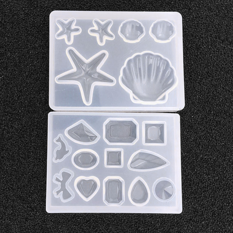 DIY Silica Gel Crystal Gel Shell Starfish Mold Ocean Style Pendant Ashtray Drop Rubber Bag