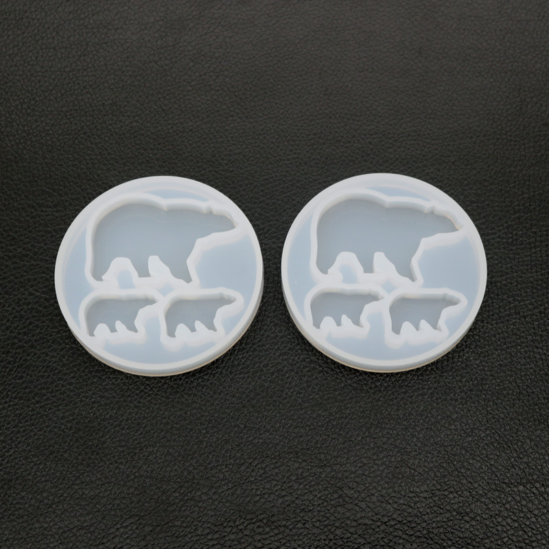 Crystal Drop Glue Silicone Mold Polar Bear Mold Pendant Mirror Hand Made Plastic Mold
