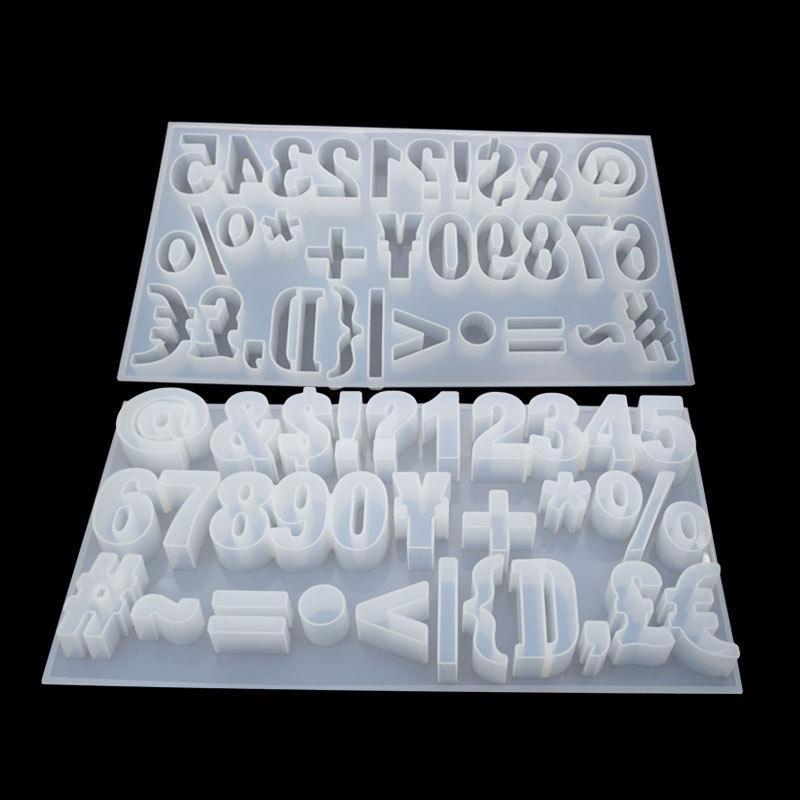 DIY Crystal Adhesive Tape Symbol Digital Silicone Mold Mirror Hand Pendant Silicon Letter Jewelry
