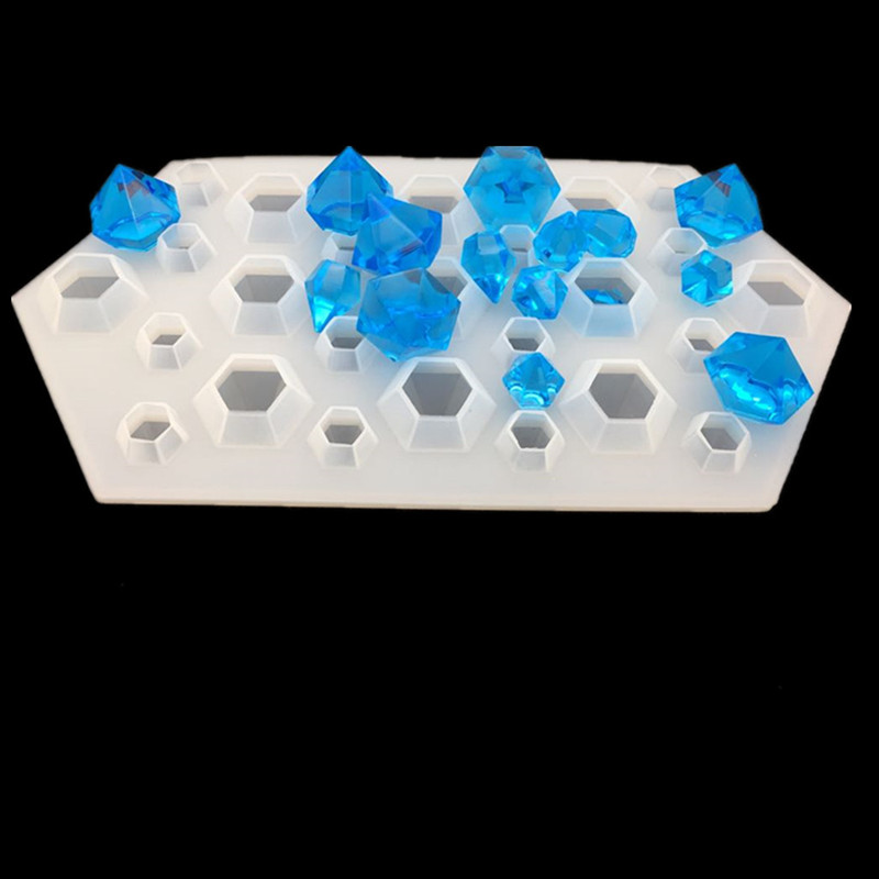 DIY Crystal Gutta Percha Diamond Pendant Mold Silica Gel Drop Mold Big Diamond Ice Lattice Gutta Percha Ash