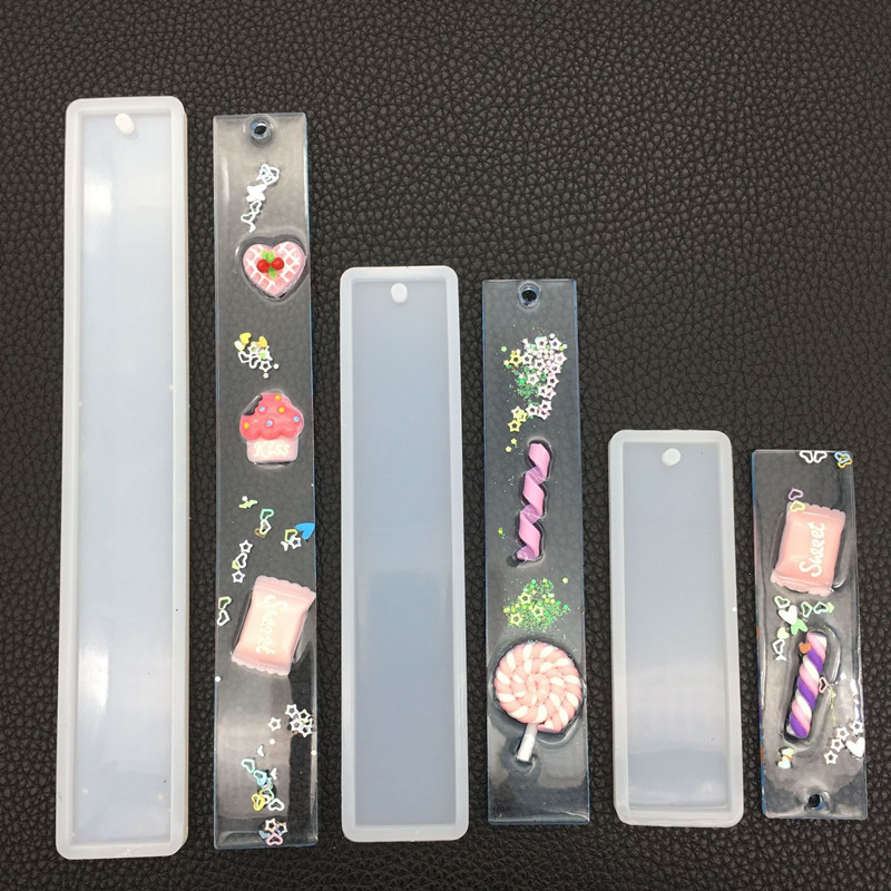 DIY Crystal Drop Glue Blank Bookmark Mold Glue Drop Ruler Mold Mirror Hand Jewelry UV Glue 3 Sizes