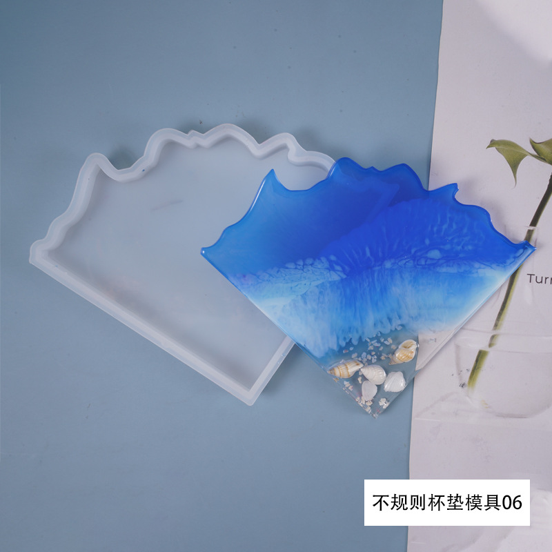 DIY Crystal Drop Mold Irregular Table Cup Pad Splicing Accessories Decorative Mirror Silicone Mold