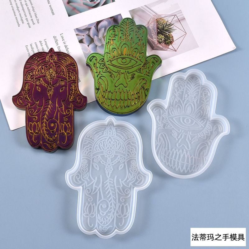 DIY Crystal Gutta Percha Mold Cool Hand of Fatima Set Jewelry Silicone Mold Spot Wholesale