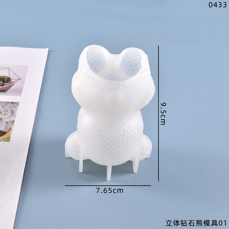 DIY Crystal Glue Dropping Mold Cute Cute Three Dimensional Diamond Bear and Rabbit Set Silica Gel Mold