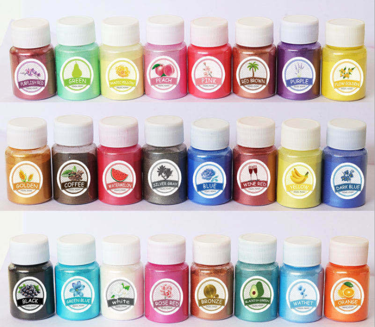 24 colors Mica Powder Pigment Epoxy Resin Dye Soap Dye Pearl Epoxy Resin Color Pigment powder mica