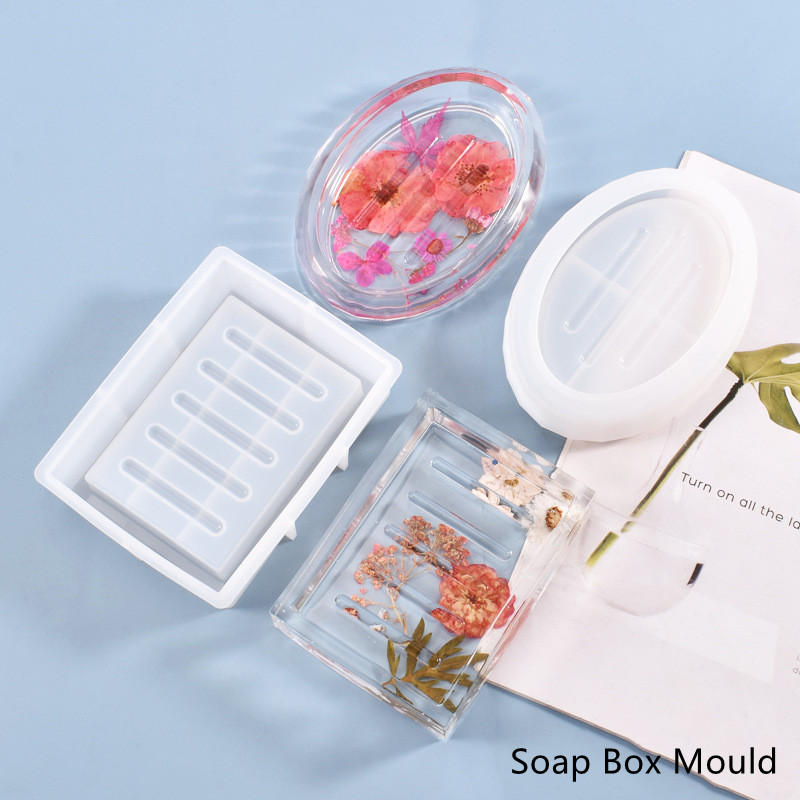 DIY Crystal Epoxy Mold Hand-made Good-looking Personality Soap Storage Box Silicone Mold