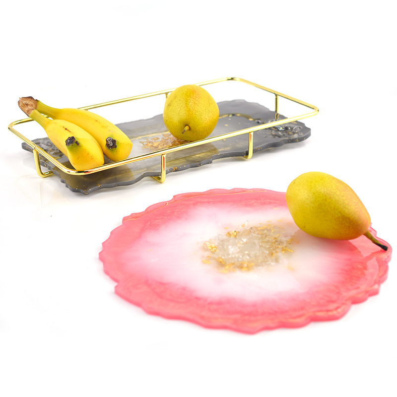 Wholesale Fruit Tray Silicone Mold Tea Tray Cup Mat Large Silicone Mold DIY Crystal Drop Glue Table Mat Mold