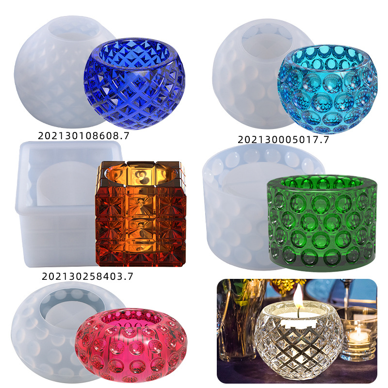 DIY Crystal Epoxy Mold Candle Potted Polka Dot Storage Box Table Jewelry Silicone Mold