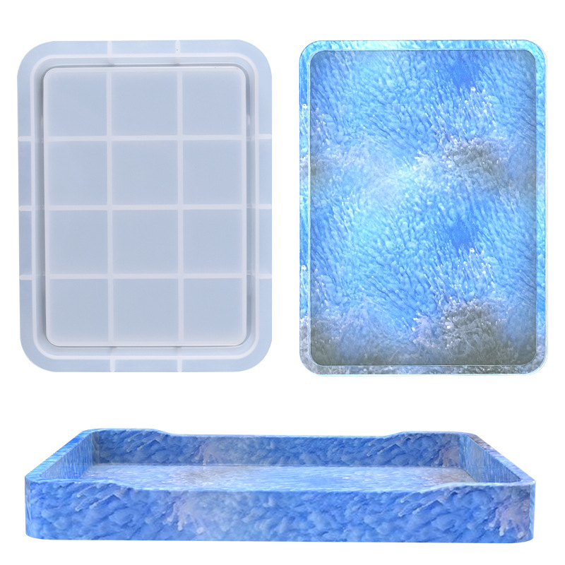 DIY Crystal Epoxy Mold Household Cup Tray Rectangular Plate Silicone Mold