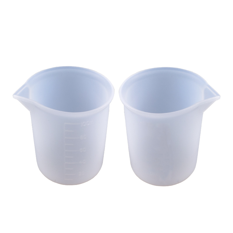 Crystal Epoxy Disposable Silicone Measuring Cup DIY Hand-made Tool with Scale 100ml Glue Cup
