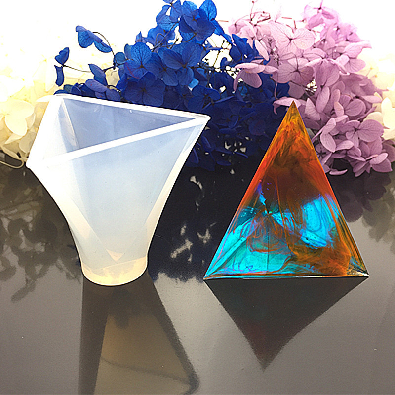 Crystal Epoxy Cube Silicone Mold DIY Explosive Pyramid Triangular Pyramid Energy Tower Mold