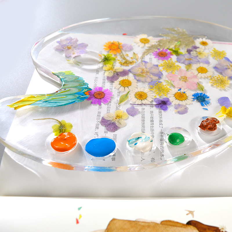 Color Palette Mold Diy Mirror Epoxy Mold Dried Flower Acrylic Color Palette Silicone Mold Mirror Painting Board