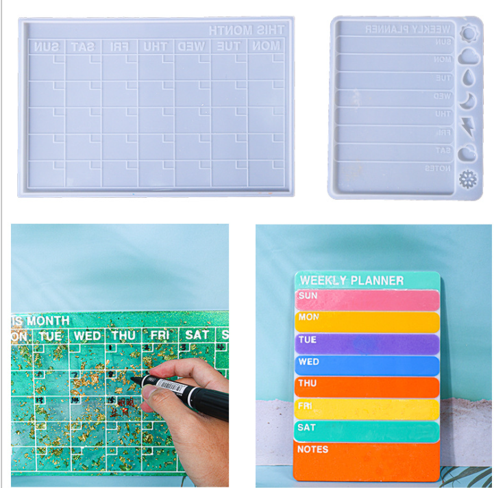 Epoxy Mold Weekly Plan Monthly Plan Silicone Mold Notepad Silicone Mold Hot Sale