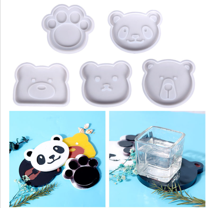 Epoxy mold 5 types of bear coaster silicone mold diy Amazon jewelry hot sale cat claw