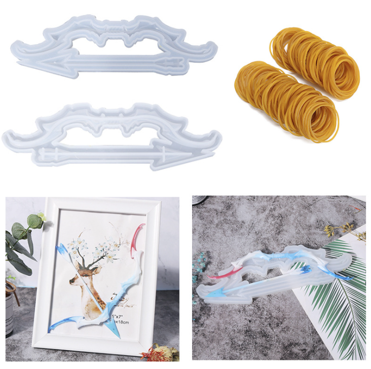 Epoxy mold bow and arrow silicone mold decoration candle handmade resin mold abrasive tool diy jewelry