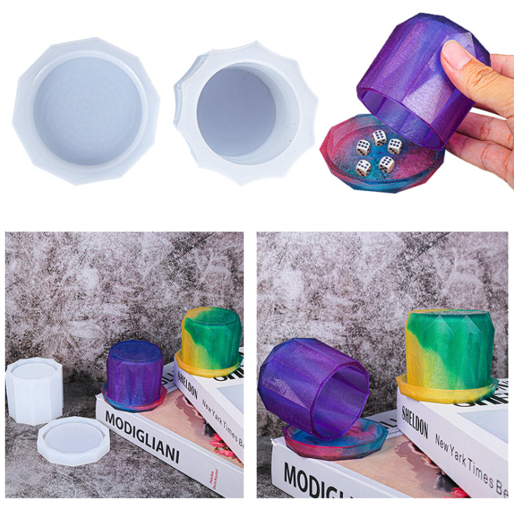 Epoxy mold dice cup silicone resin mold abrasive tools diy jewelry Amazon hot sale