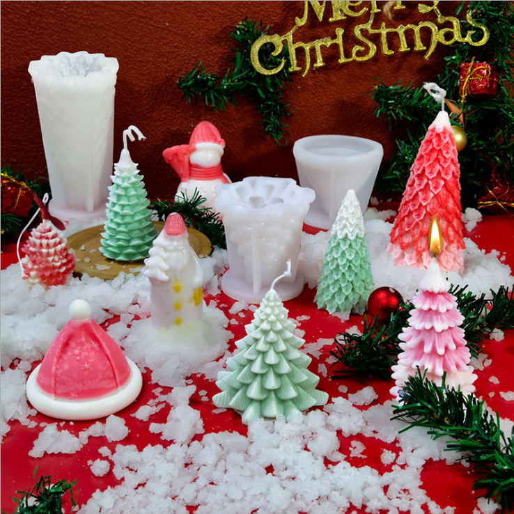 Epoxy mold 11 Christmas candle silicone mold diy jewelry candle hot sale