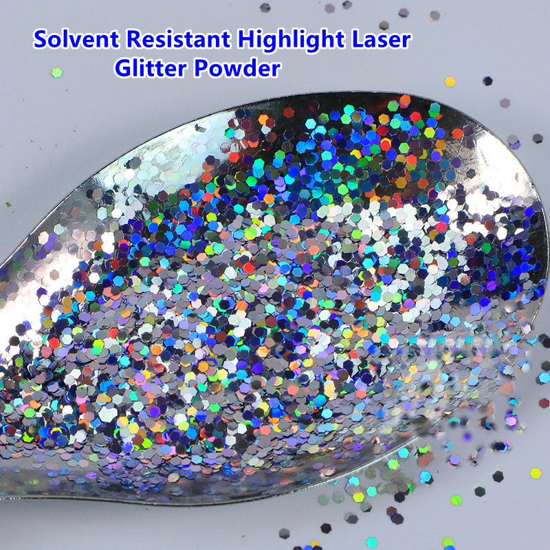 Scallion Powder Nail Polish Glitter Powder, Glitter Sequins, Makeup Laser Glitter, Solvent-Resistant PET Glitter, Size Mix Glitter