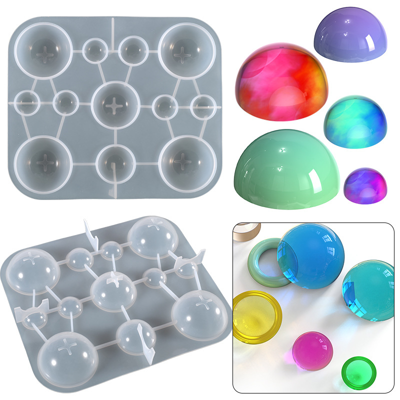 DIY crystal drop glue mold hemispherical ice tray table jewelry silicone mold