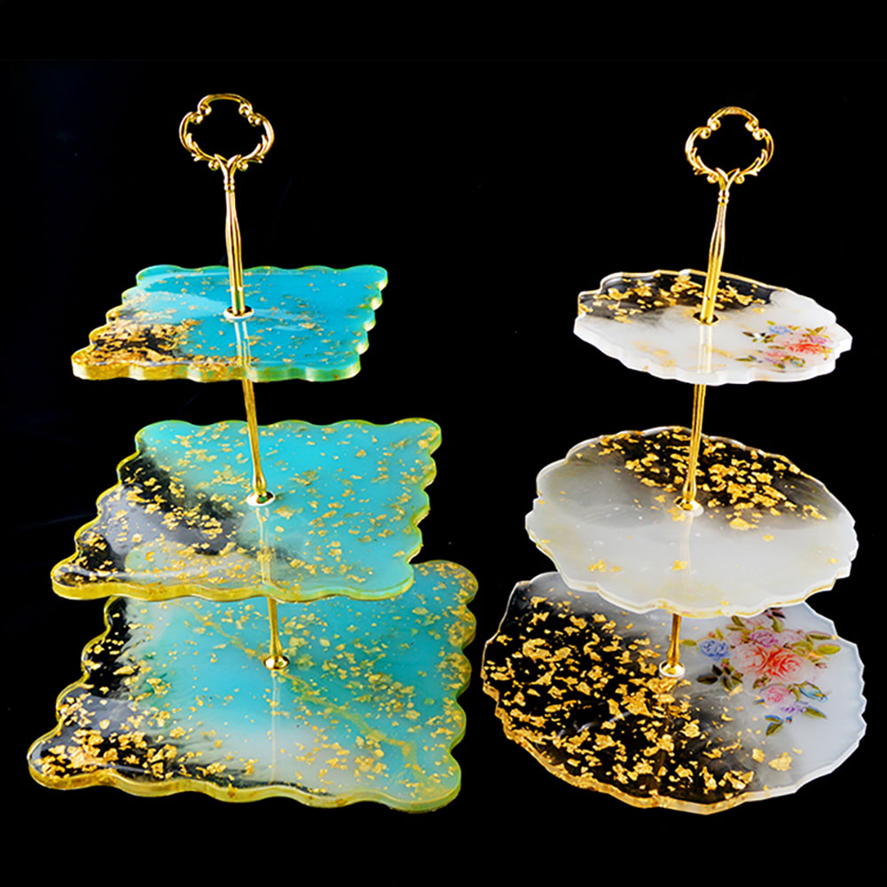 Tray Resin Mold Irregular Large Tray Three Layer Resin Silicone Mold Geode Coaster Mould Jewelry Tools Metal Fram