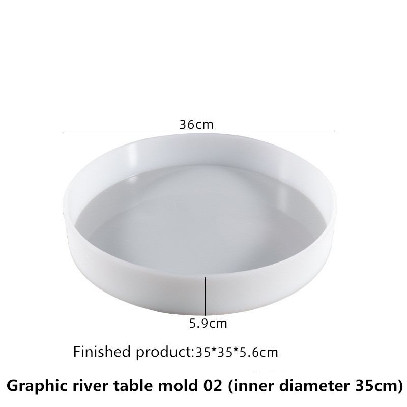 Diy Crystal Epoxy Resin Mold Large Round Table Ornaments River Table Making Silicone Mold