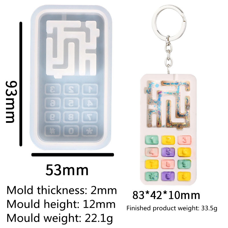 Diy Crystal Drop Glue Mold Labyrinth Quicksand Keychain Silicone Mold Bag Pendant Jewelry