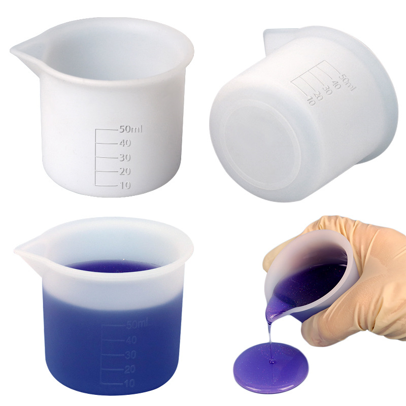 DIY Drip Rubber Mold Material Making 50ml Measuring Cup With Scale Silicone Measuring Cup