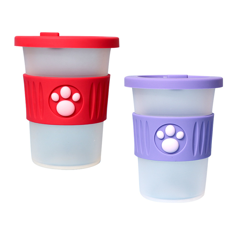 Portable Food-Grade Coffee Mug Sports Silicone Mug Cat Claw Gift Cup 300ml Carry-On Mug