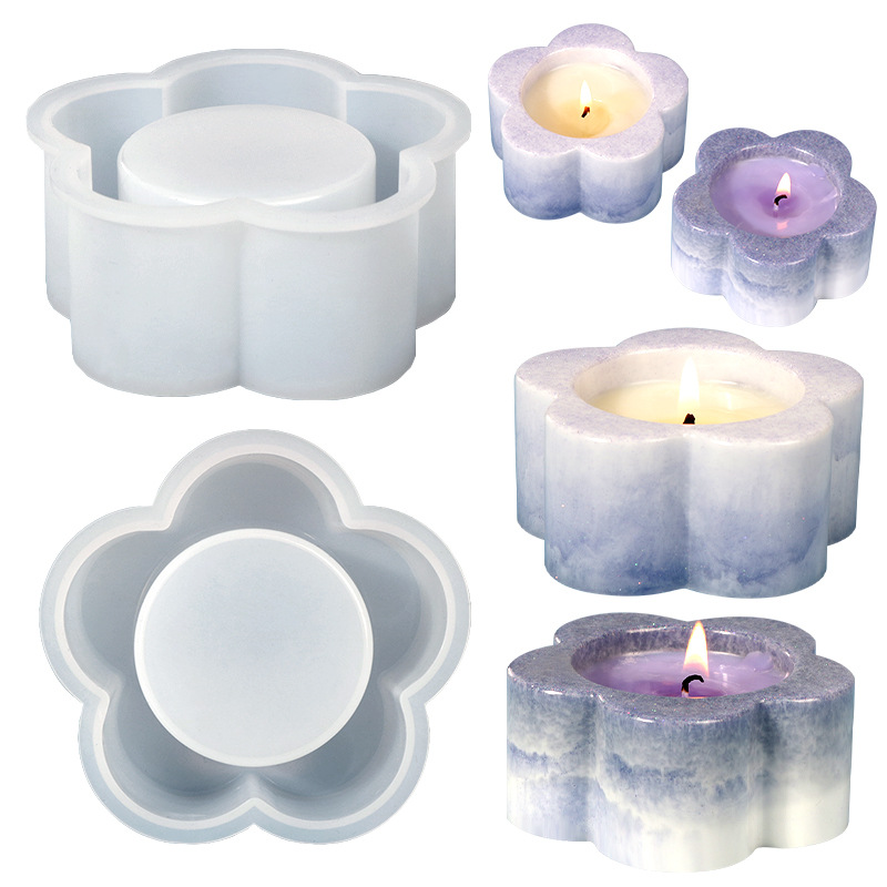 DIY Plum Candle Holder Drip Rubber Mold Aroma Candle Silicone Mold