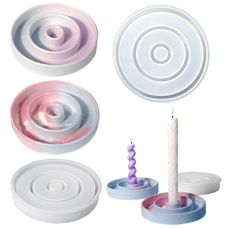 DIY Aromatherapy Candle Candle Holder Drip Rubber Mold Round Candle Holder Silicone Mold