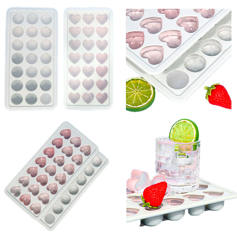 DIY Love Round Ice Grid Mold Summer Jelly Ice Cubes White Cooler Silicone Mold