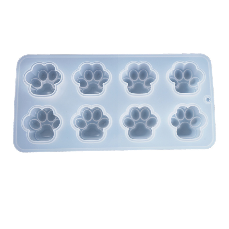 DIY Crystal Drip Rubber Mold Half Three-Dimensional Cat Paw Doll Cute Mirror Frosted Silicone Mold