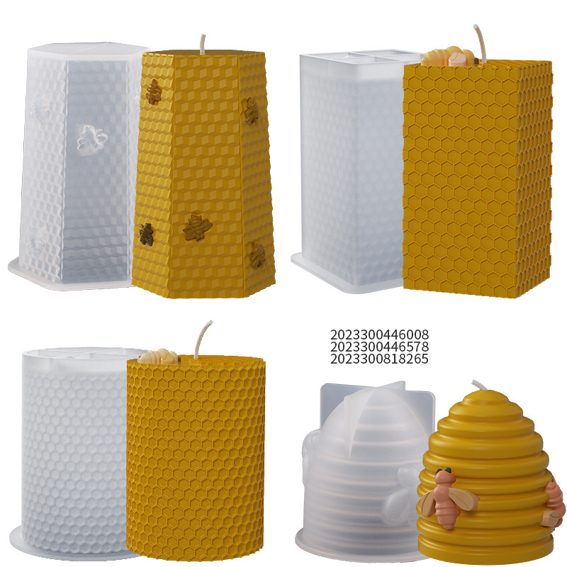 3D Bee Honeycomb Candle Silicone Mold Diy Aroma Honeycomb Soap Cake Mold