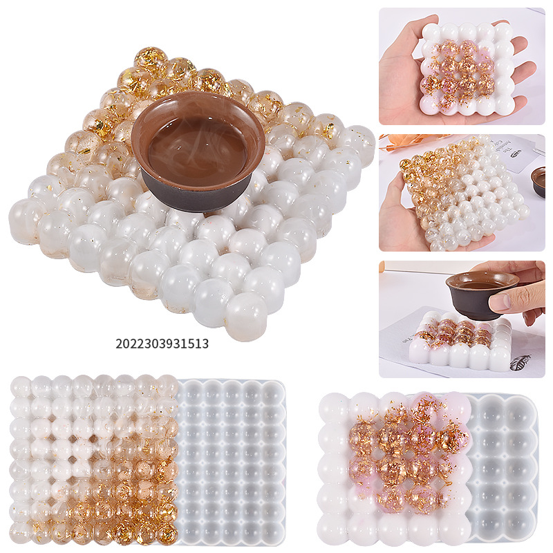 Drip Diy Magic Ball Round Beads Air Cushion Plaster Cushion Grinding Round Beads Coaster Pendulum Hanging Silicone Mold