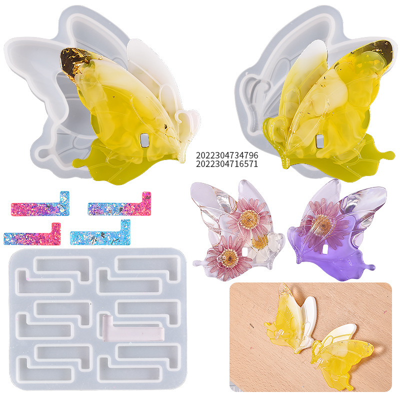 DIY Drip Resin Butterfly Hooks Without Punching Kitchen Bathroom Door Sticker Hook Silicone Mold