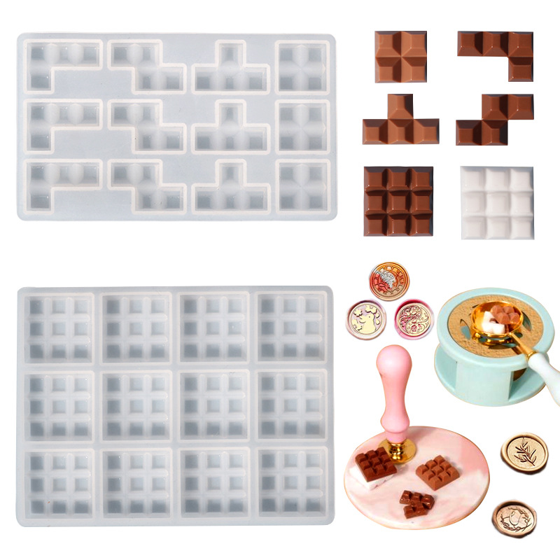 DIY Chocolate Fire Paint Wax Drip Molds Tetris Fire Paint Wax Silicone Molds