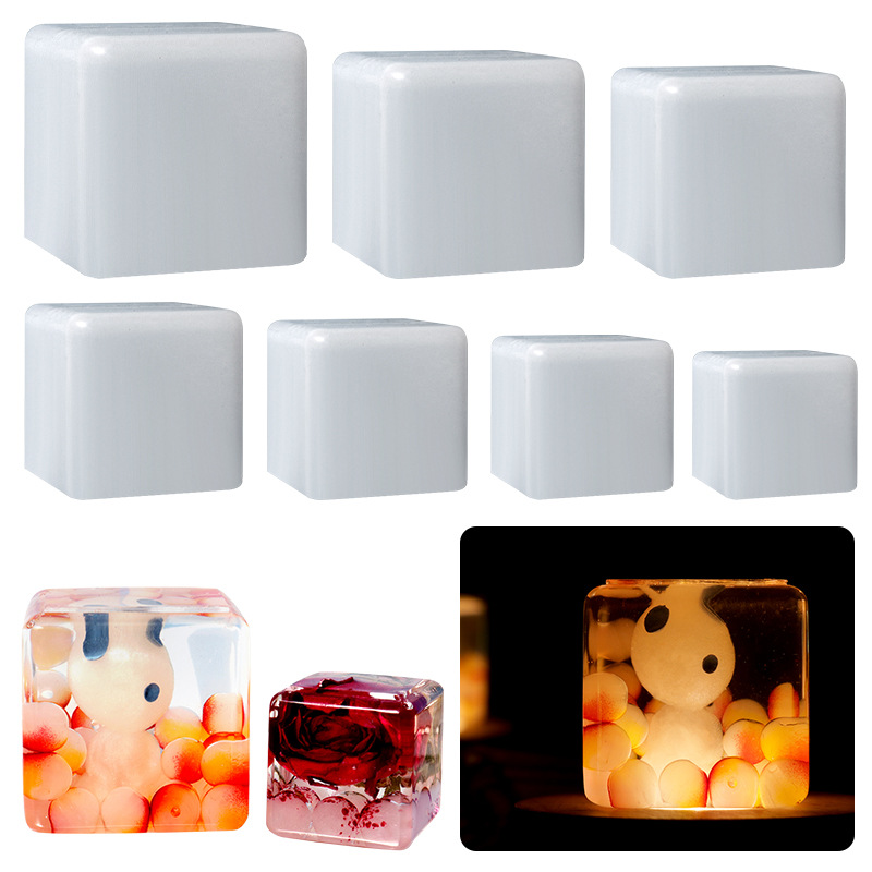 DIY No Sanding Square Silicone Mold Dried Flower Specimens Ornaments Drip Rubber Mold