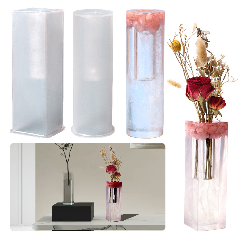 DIY Simple Living Room Dried Flowers Flowers Vase Ornaments Drip Rubber Mold Jewelry Mold