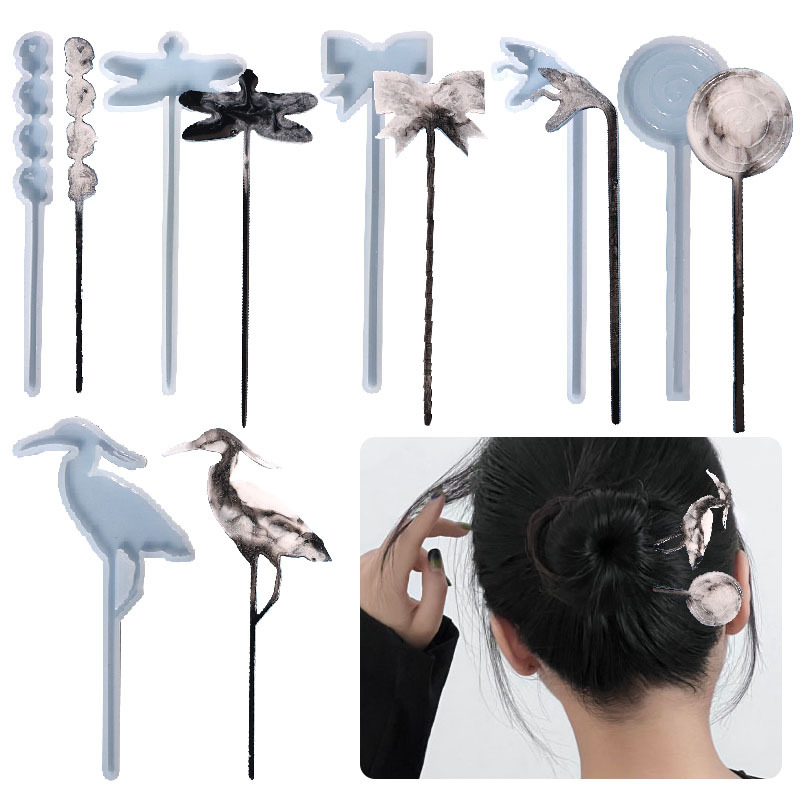 DIY Variety Of Lollipop Bow Hairpin Drip Rubber Mold Headdress Hair Accessories Silicone Mold