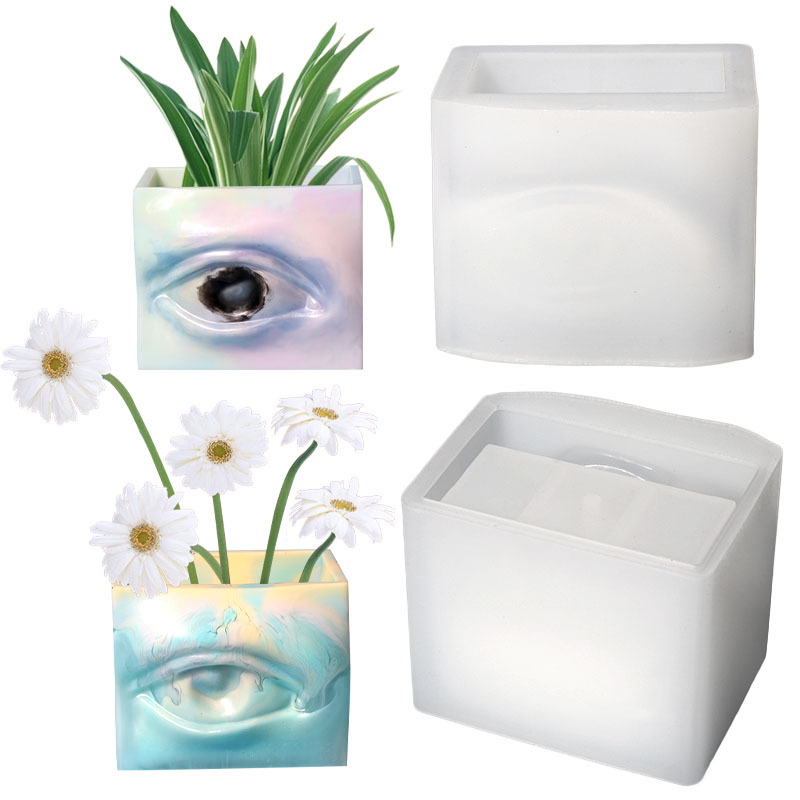 DIY Potted Plant Water Pen Storage Crystal Drip Rubber Mold Mirror Flower Eyes Silicone Mold