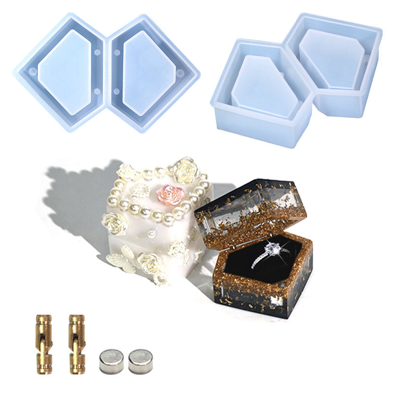 DIY Drip Rubber Mold Diamond Ring Storage Box Silicone Mold Gift Jewelry Box