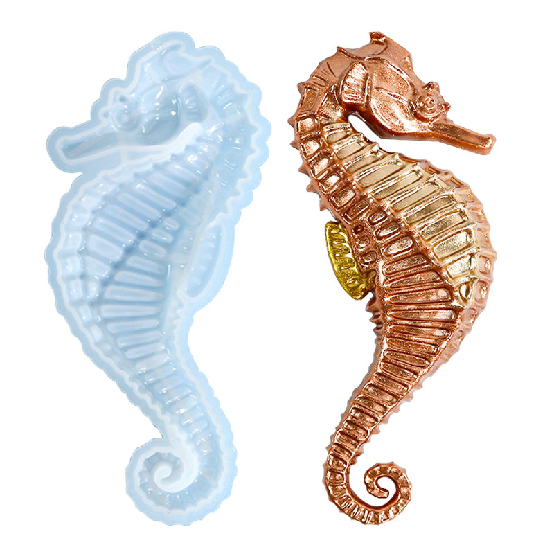 DIY Drip Rubber Mold Seahorse Wall Decorative Pendant Half Three-Dimensional Seahorse Ornament Silicone Mold